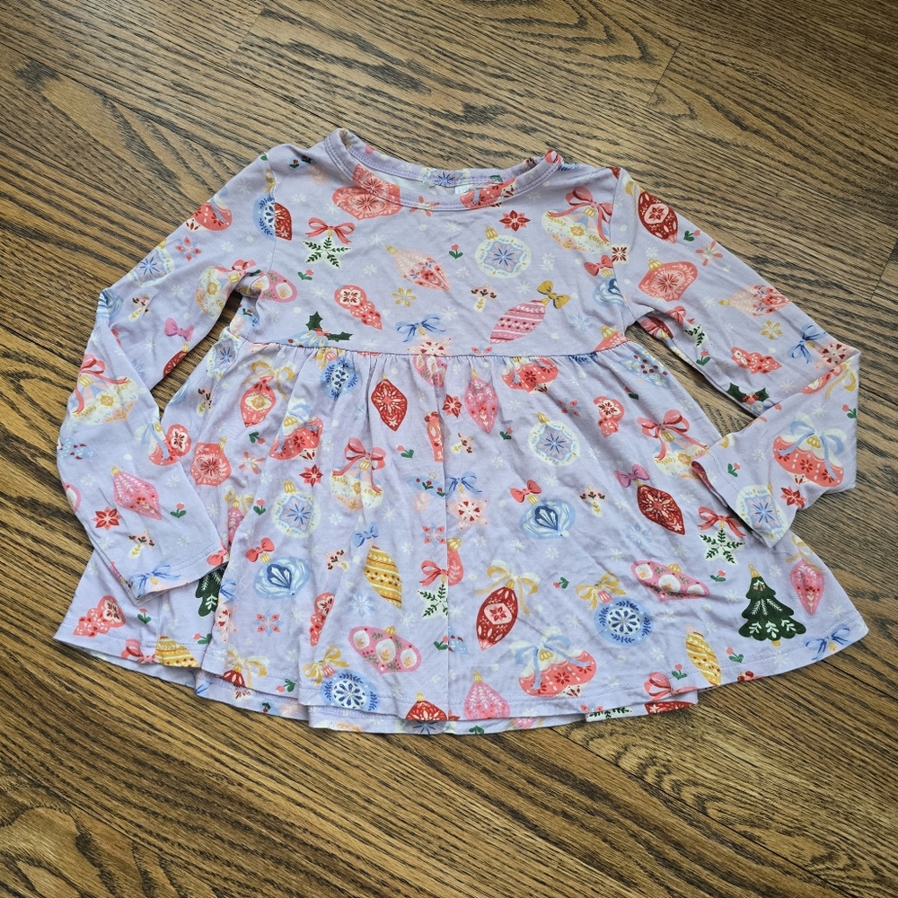 Posh Peanut Girls Tunic Lavendar Christmas Top Size: 4t